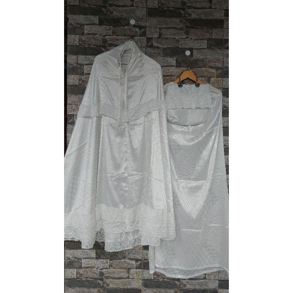 Mukena Putih mewah Premium Silk Jaguar