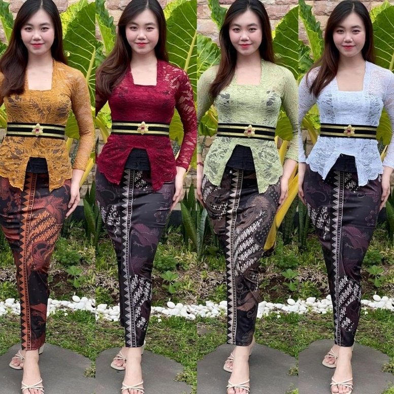 ONE SET KEBAYA SOFIA set belt Obi Setelan KEBAYA Brokatatasan wanita tradisional KODE R3N6