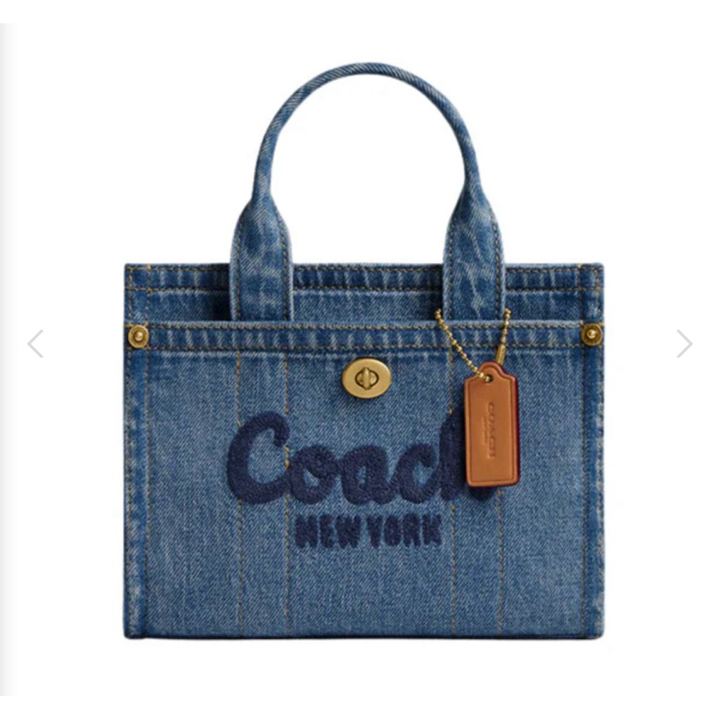 Coach Cargo Denim Tote Bag 20 Indigo