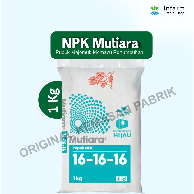 KODE N57L Pupuk NPK Mutiara 161616 1KG Granular Ori