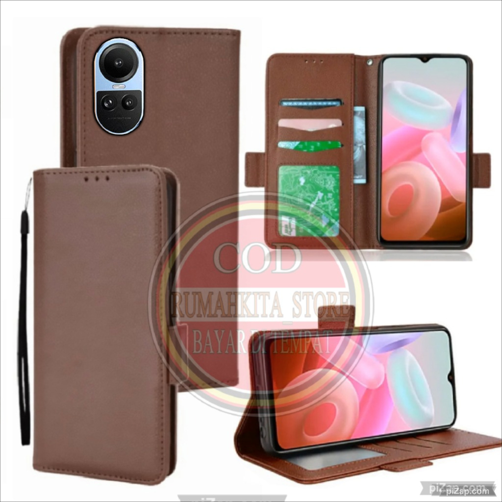 CASE HP OPPO RENO 10 5G- CASING DOMPET-FLIP COVER LEATHER-SARUNG HP