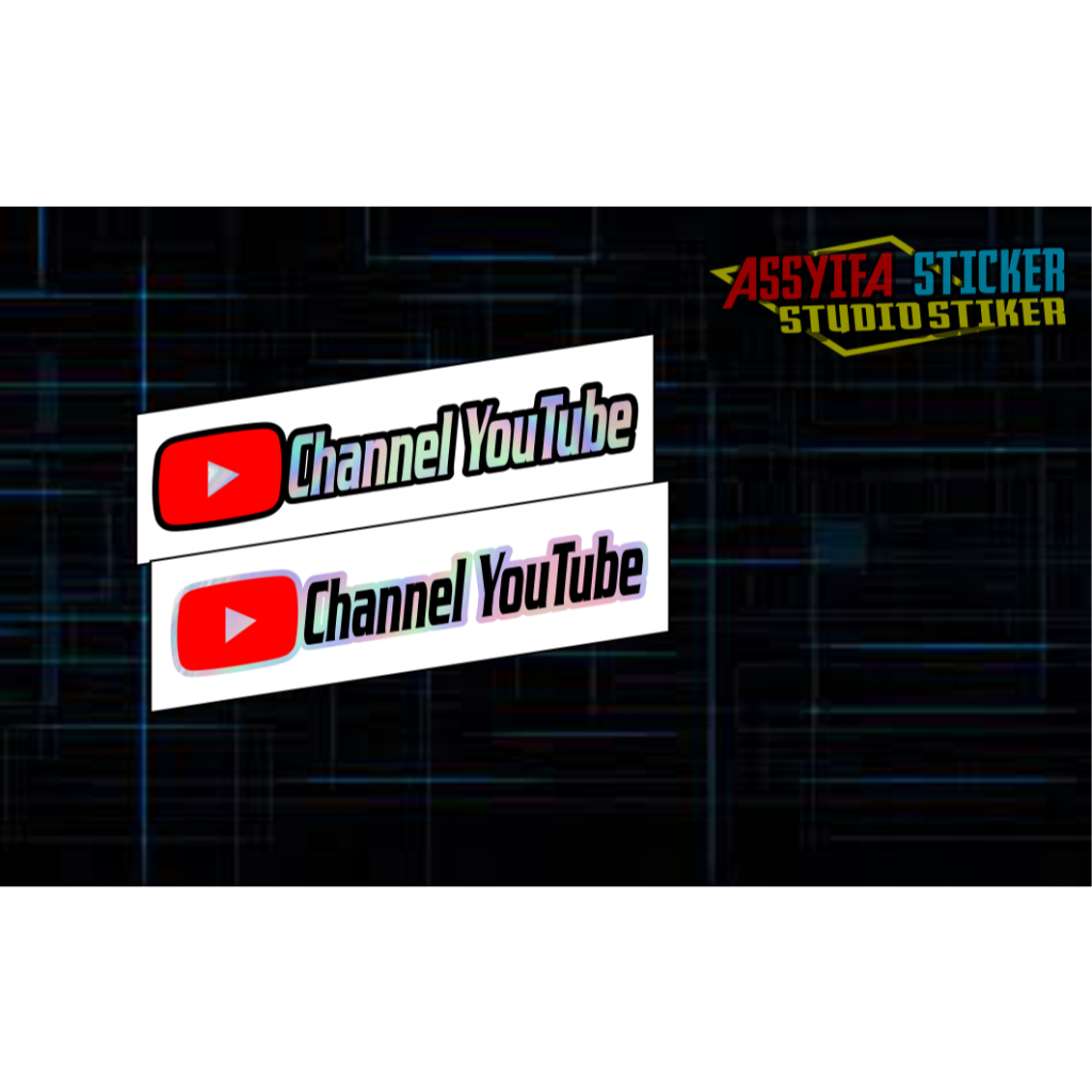 Stiker Cutting nama channel YouTube Custom Hologram 12cm