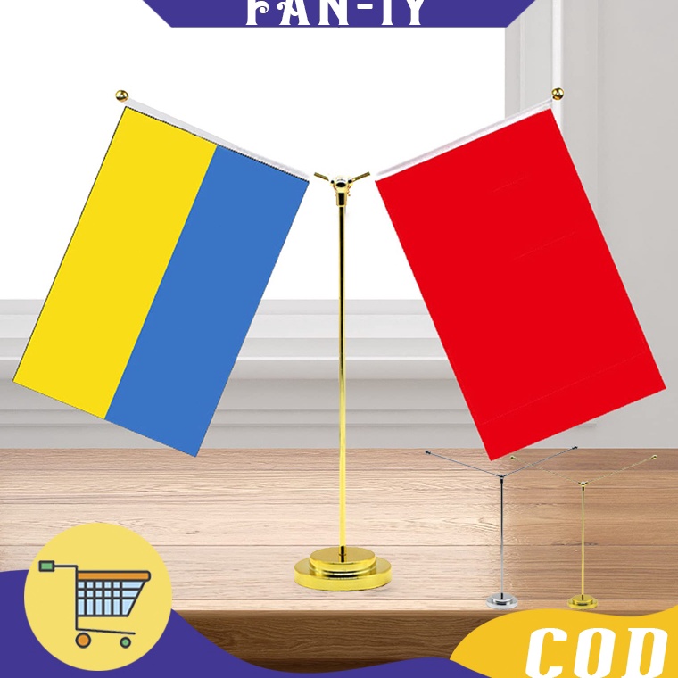 

KODE R57W Tipe Y Stand Tiang Bendera Meja Metal Mudah Dipasang Bahan Poliester Tidak Memudar