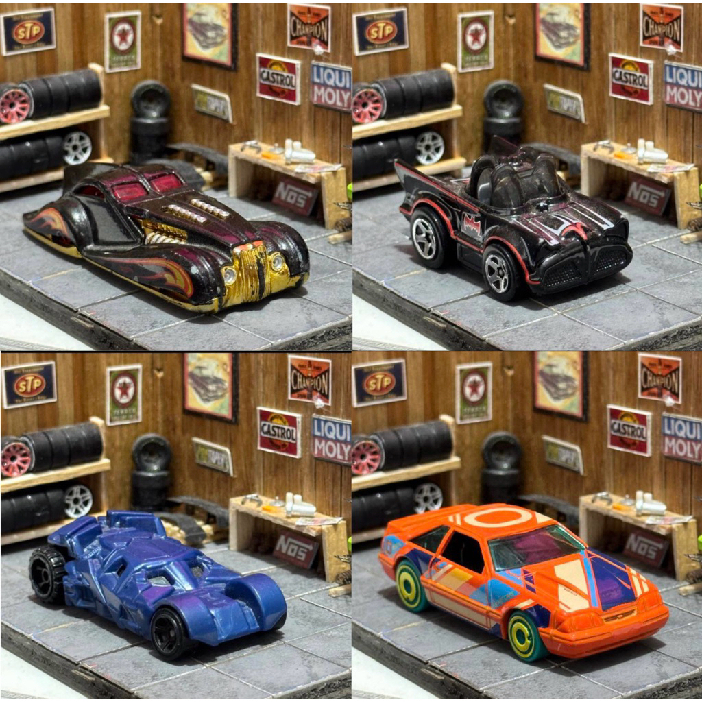 Hot Wheels Diecast Loose Mumer Hotwheels ( 105 - 108 )  Screamliner Liner / Classic Batmobile Tonned