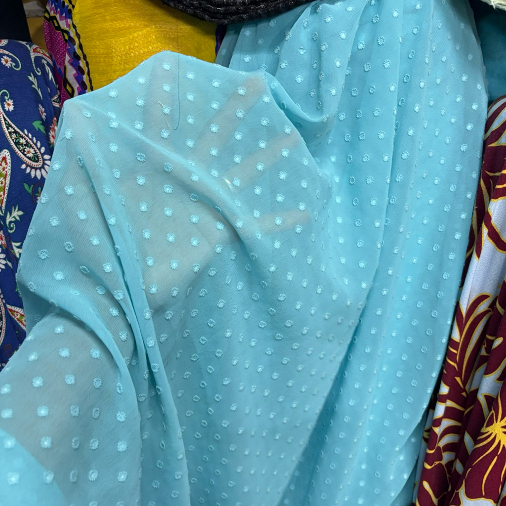 Kain Ceruty Rubiah Premium – Kain rubiah Bahan Timbul Lembut untuk Gamis & Hijab zk