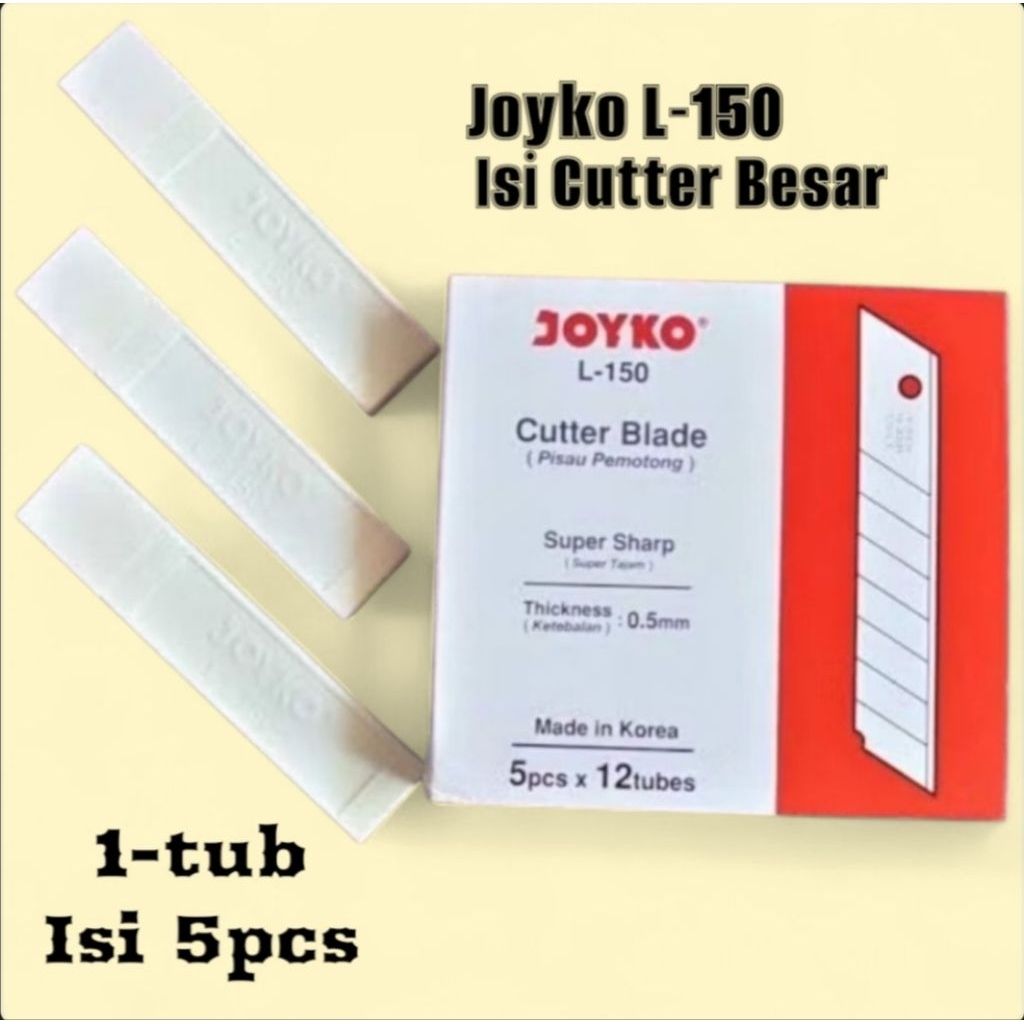 

Isi Cutter Joyko A 150 Besar 1 tub Isi 5pcs