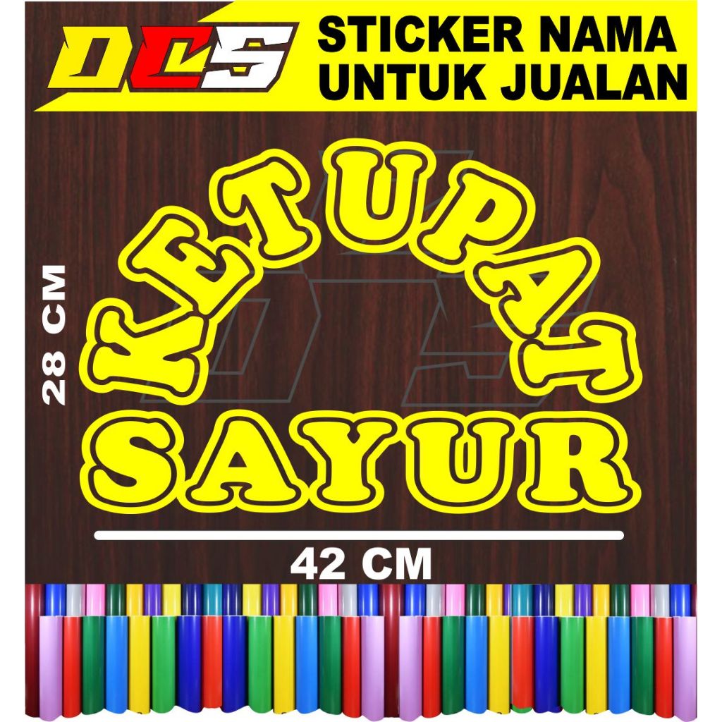 

STICKER TULISAN KETUPAT SAYUR STICKER TEMPELAN UNTUK NAMA JUALAN