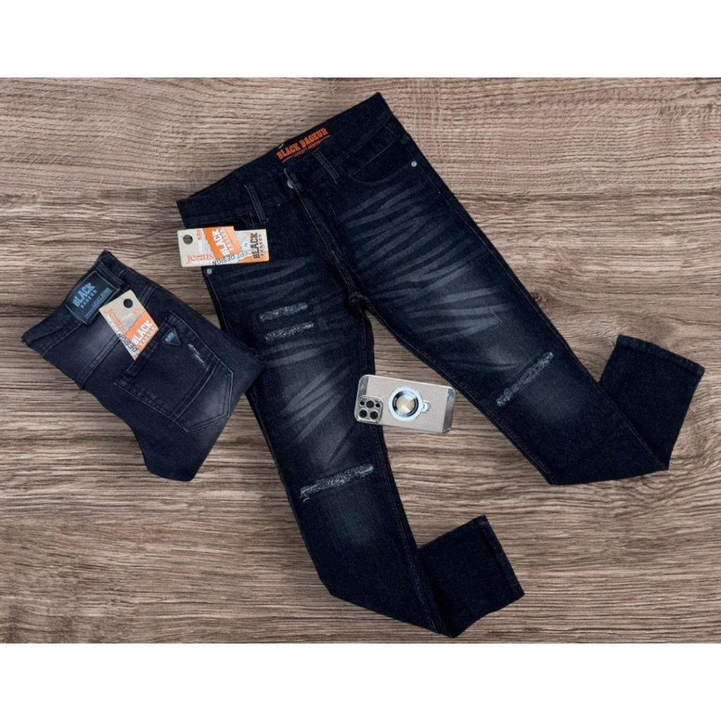 CELANA PRIA PANJANG SOBEK (BLACK BAGEUR)