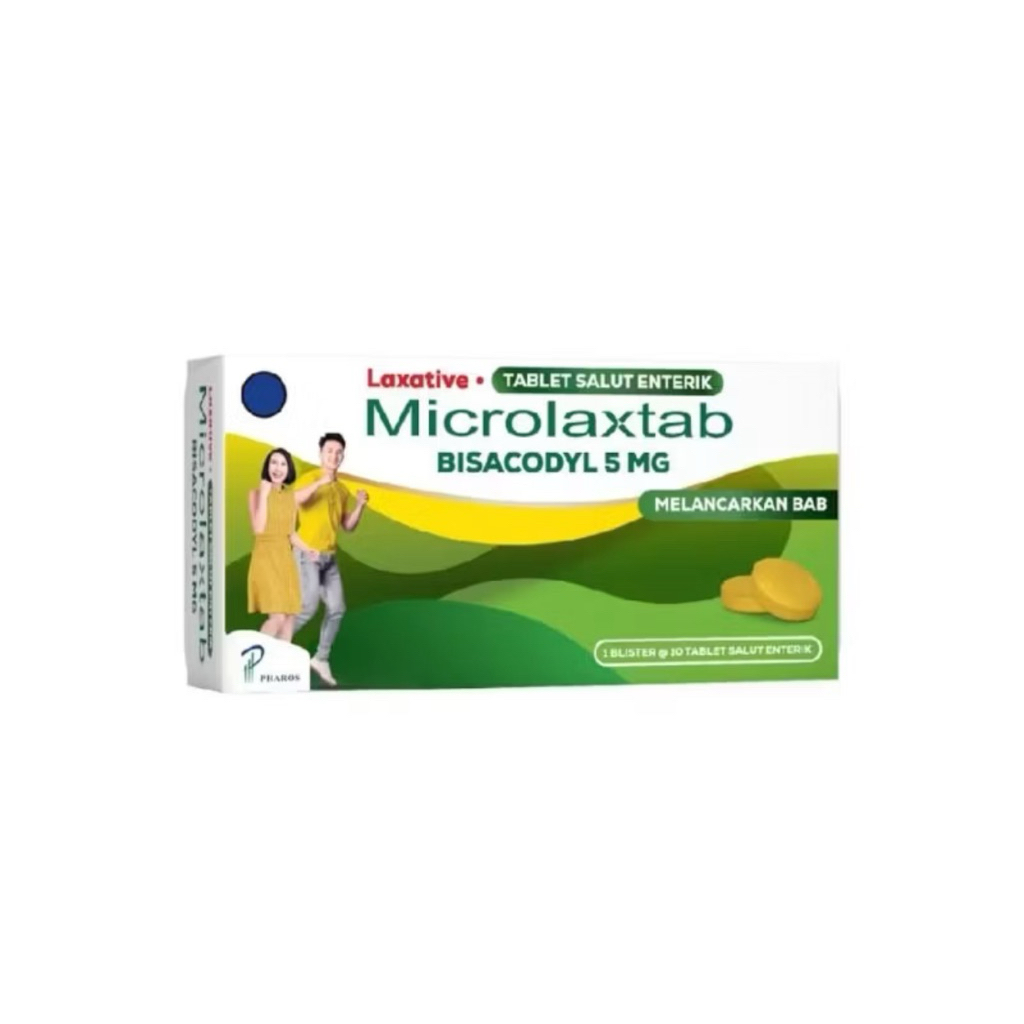 Microlaxtab Bisacodyl 5 mg / Obat Sembelit Susah BAB / Pelancar BAB