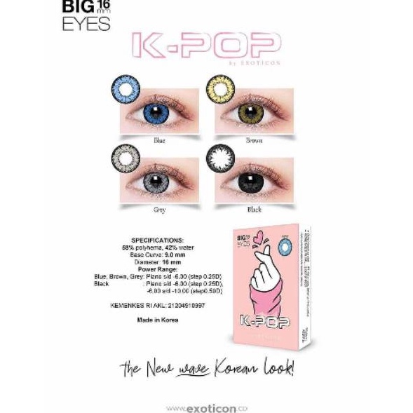 Softlens X2 KPOP 16 MM Normal  Minus 5 SD 6 By X2 Exoticon  Soflen Kpop  Kpop By X2 Exoticon  KPOP  