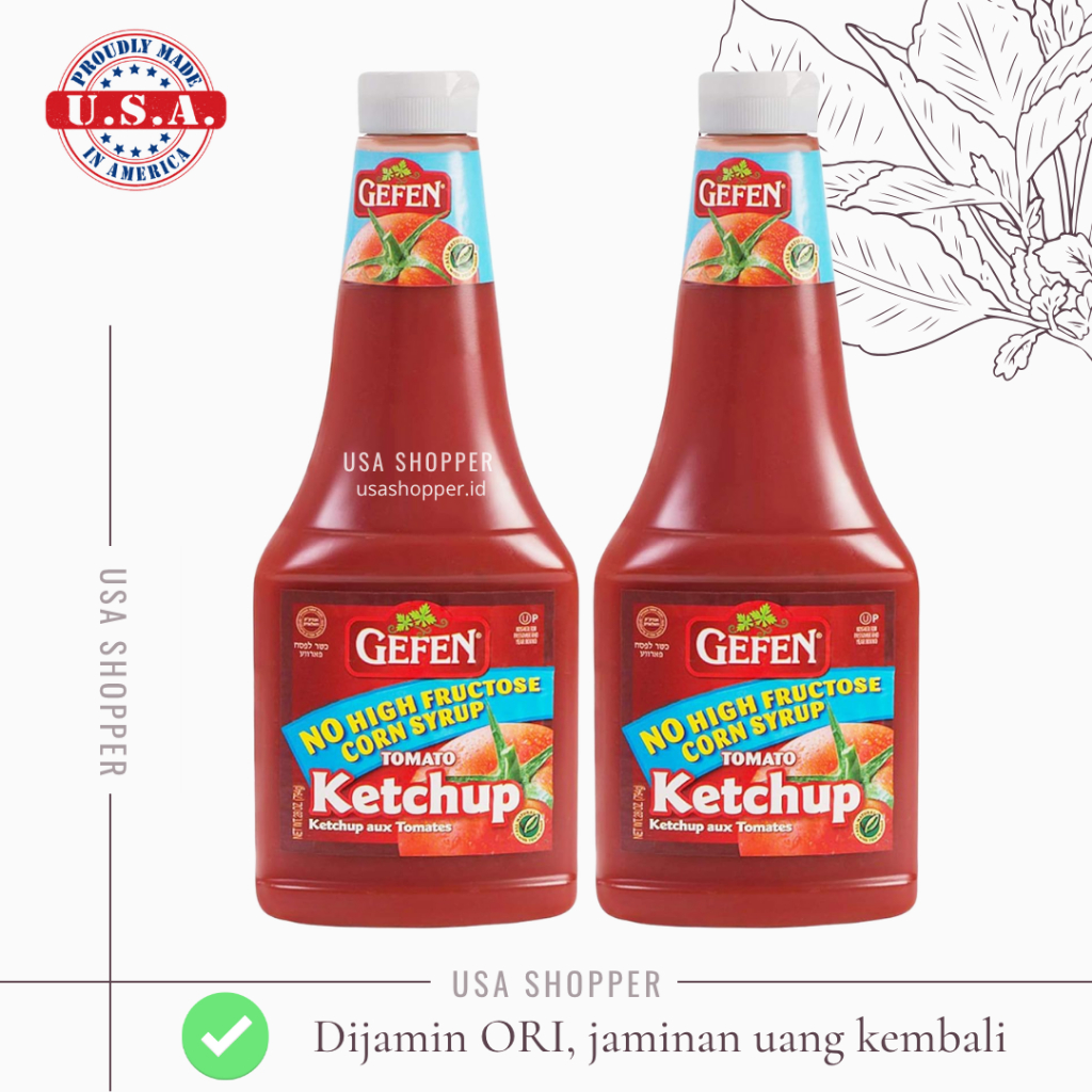 

[ORI USA] Gefen Ketchup Fat Free Kosher Natural, No High Fructose Corn Syrup