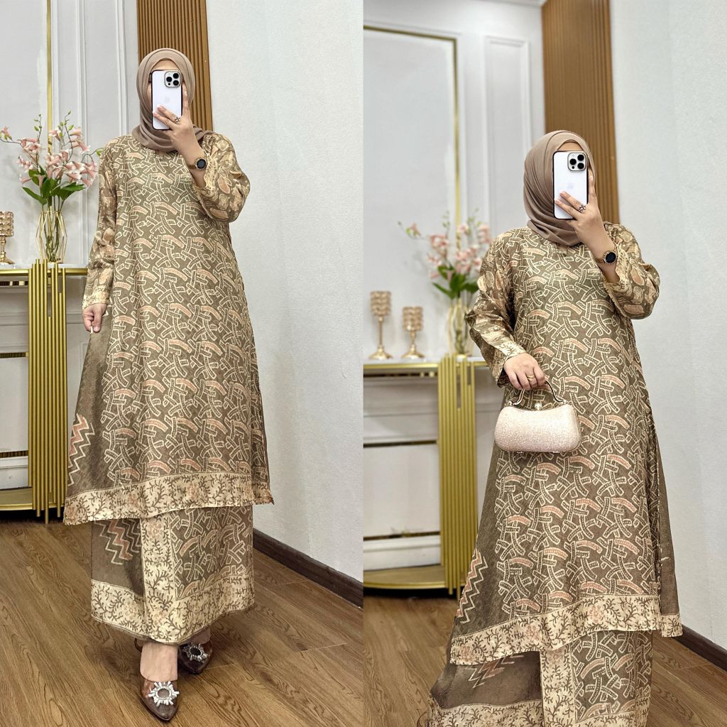 Setelan Batik Wanita Set Rok Span Semi Rok Lilit Blouse Modern Viscose Premium Semi Sutra