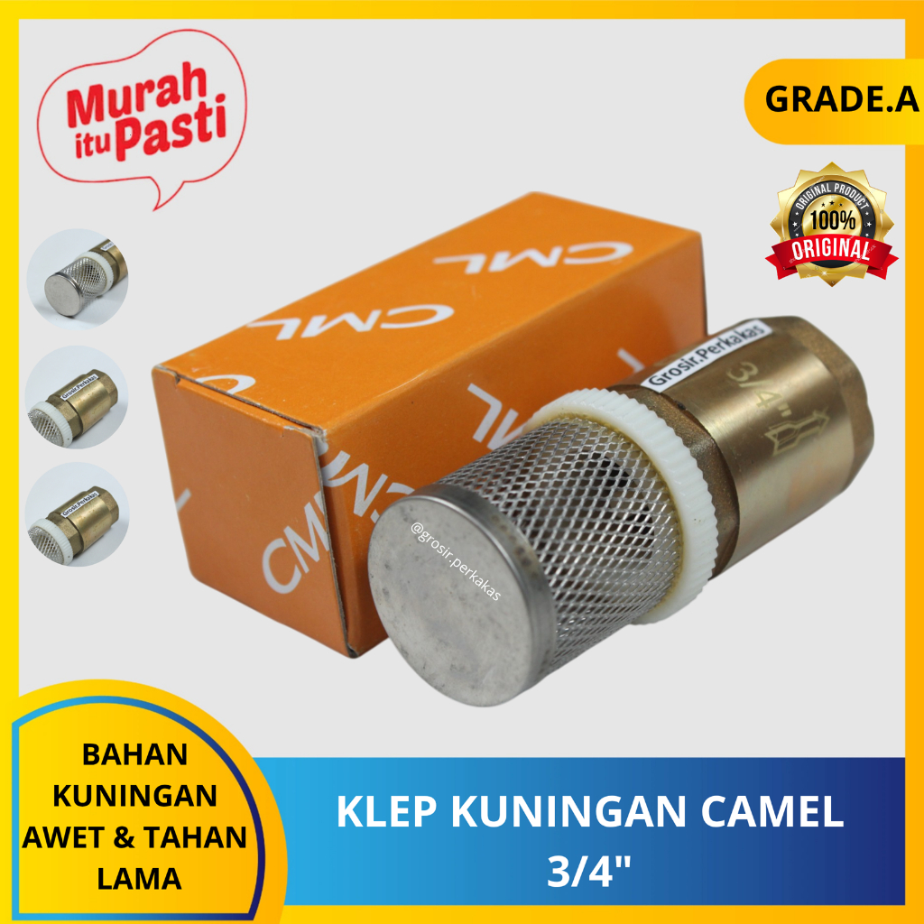 KLEP KUNINGAN CAMEL - Foot Klep Valve Kuningan 1/2, 3/4, 1 Inch Camel. [A][#KLEP KUNINGAN CAMEL]