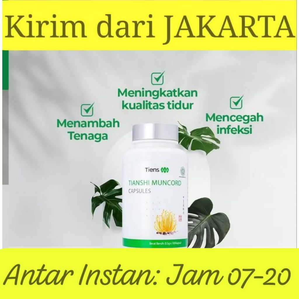 Muncord Cordyceps Tiens | TCM Herbal Insomnia Tiongkok Cina | Tianshi Cordyceps Capsules | Dikirim d