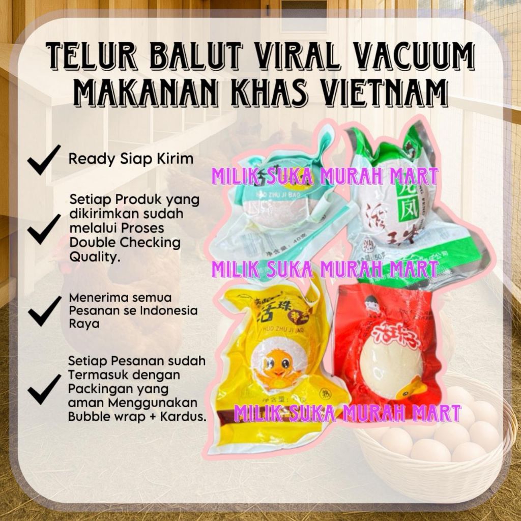 

(READY SIAP KIRIM) TELUR BALUT VACUUM VIRAL IMPORT MAKANAN KHAS THAILAND GARANSI ORIGINAL 100%
