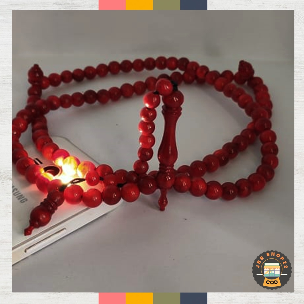 Tasbih Batu Koral Marjan Merah Muslim