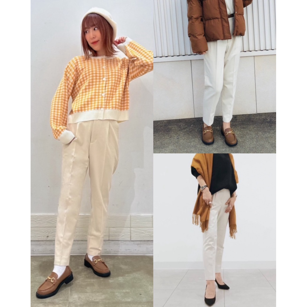 HBB5892 GU BRUSHED TUCK TAPERED PANTS