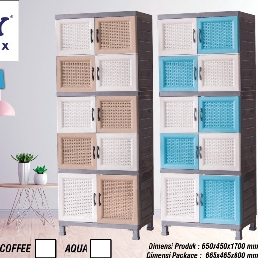 KODE Y73I Lemari Plastik Minimalis Cabro MU 48 Napolly  Lemari Full Sekat 8 pintu