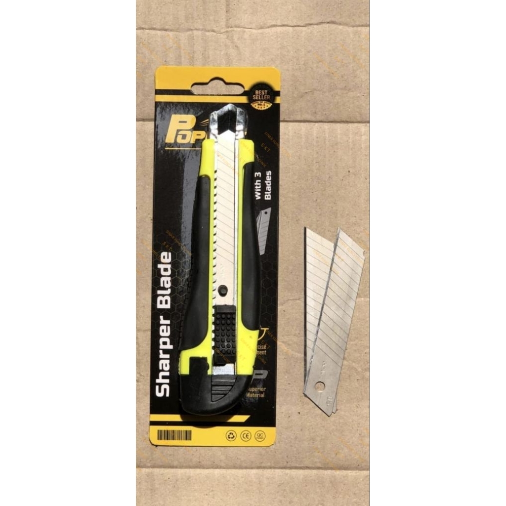 

POPEYE Pisau Cutter Besar Gagang Pvc Lapis karet / Pisau Cutter Plus Refill / Cutter Pemotong
