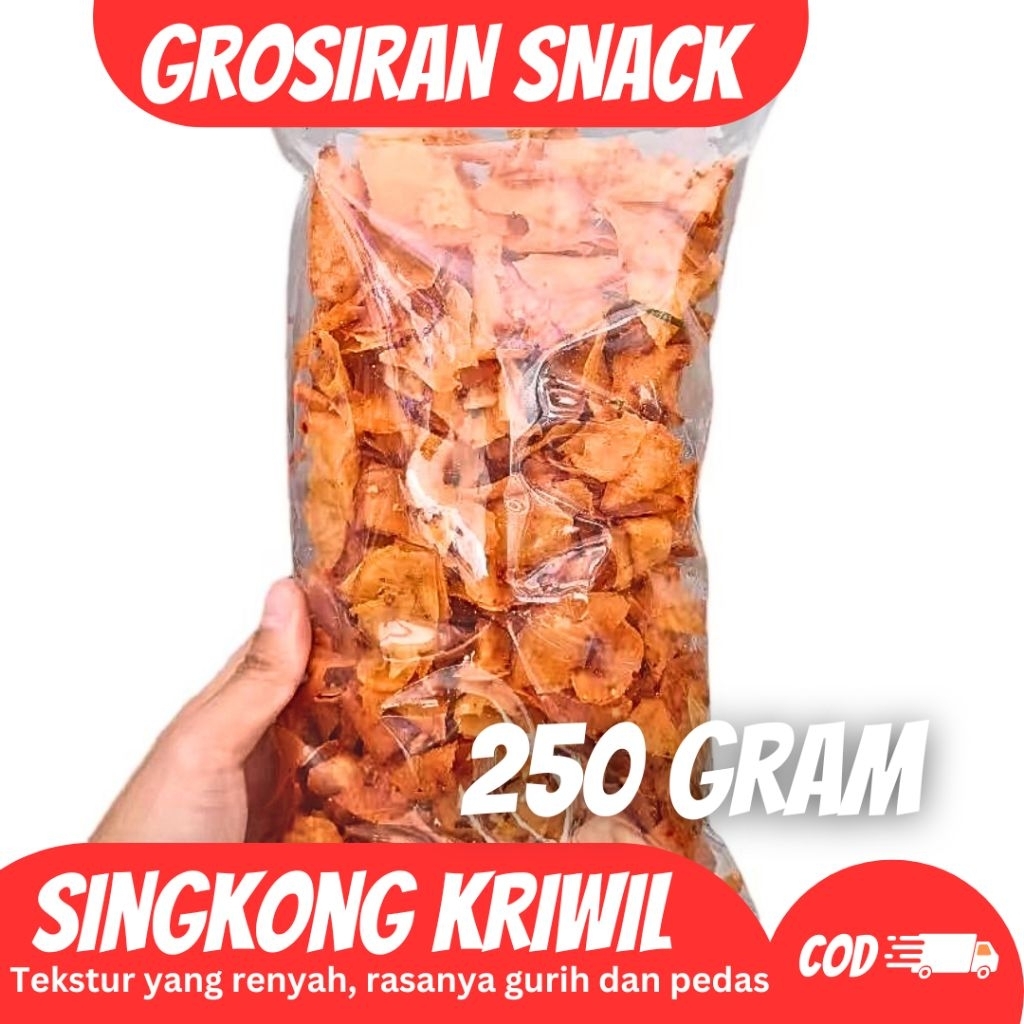 

(250 GRAM) KERIPIK SINGKONG KRIWIL rasa DAUN JERUK PEDAS GURIH