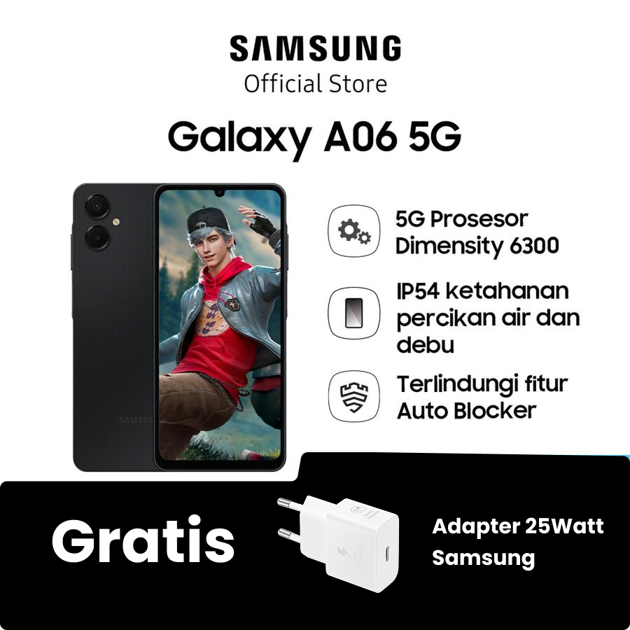 Samsung Galaxy A06 5G 6/128GB Black - Garansi Resmi