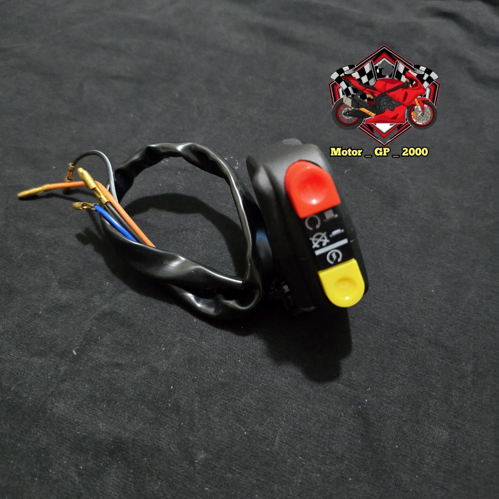 Saklar kanan On Off Plus Stater Tombol Merah Kuning Saklar On Off Kanan Saklar Holder Motor Engine O