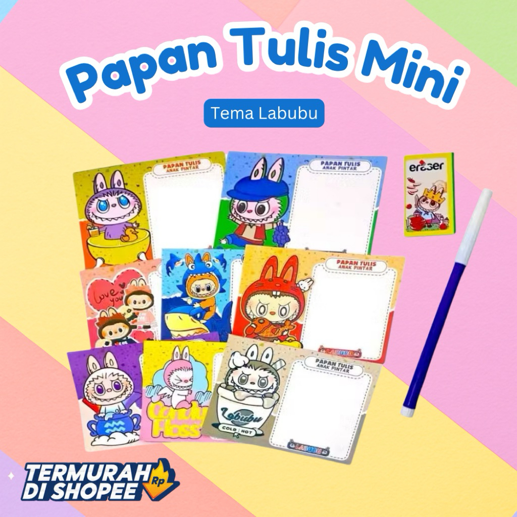 

PAPAN TULIS MINI LABUBU Edukasi Anak Free Spidol Bolak Balik [EDUFUNTOYS]