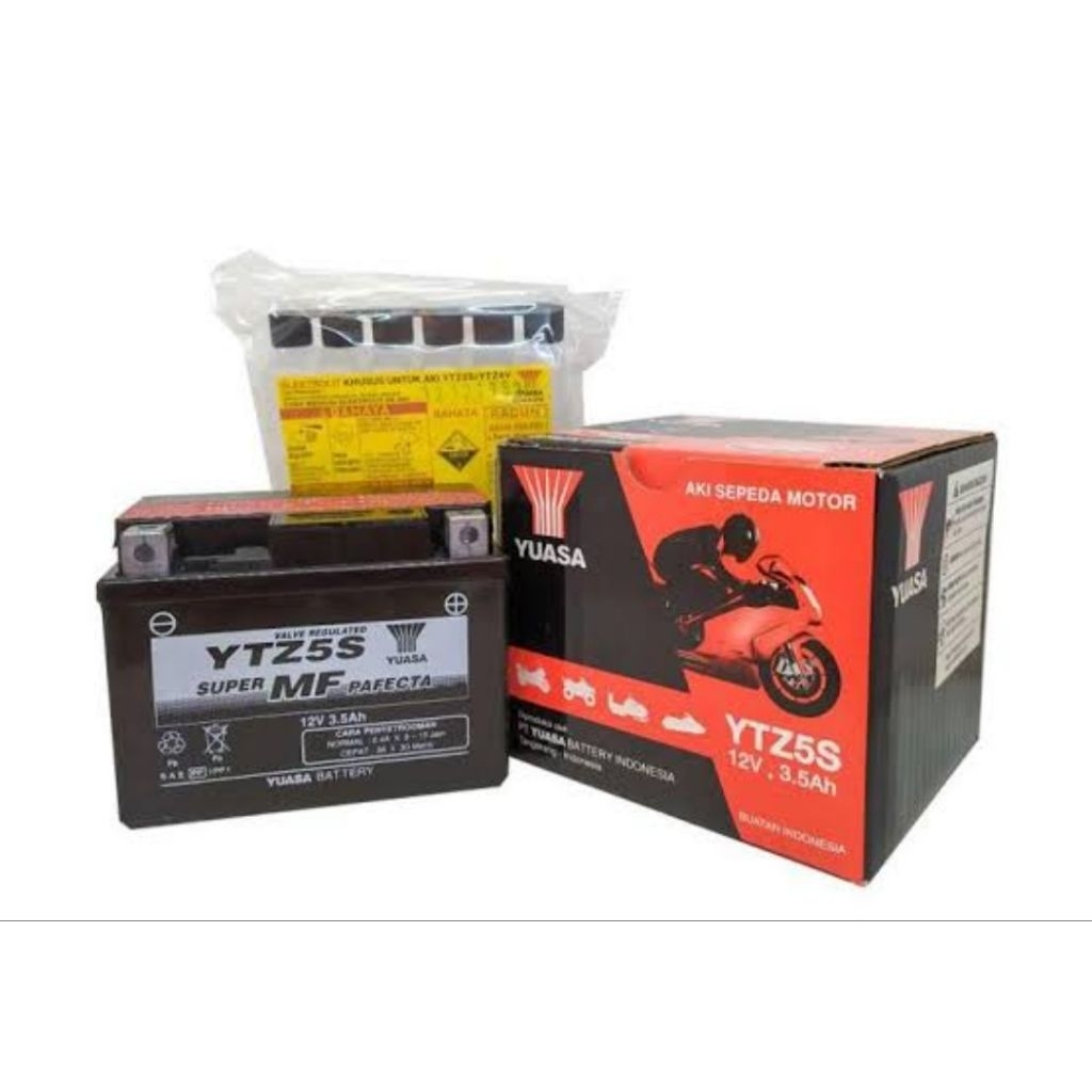 Batre Baterai Aki Kering Original Asli 100% Yuasa Ytz5S 12v 3,5Ah Karisma Beat Fi Mio Soul