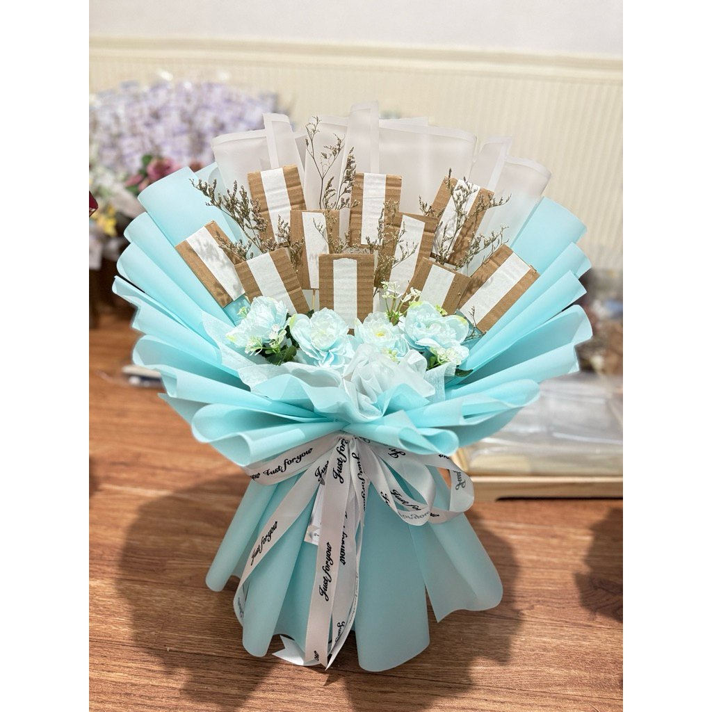 BUKET BUNGA ARTIFICIAL / BUKET HIJAU / BUKET WISUDA / BUCKET BUNGA PALSU / BUKET UANG / BUKET SNACK 