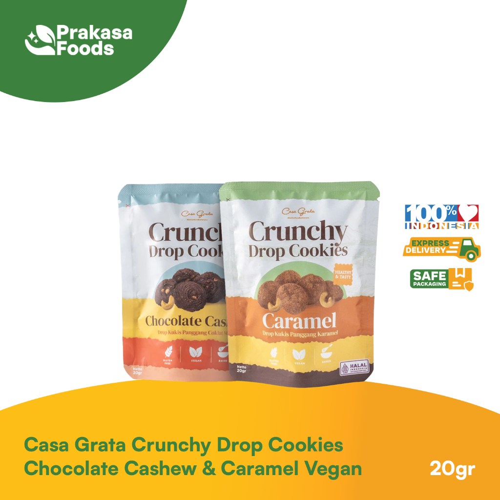 

Casa Grata - Mini Crunchy Drop Cookies Caramel & Chocolate Cashew - 20 g