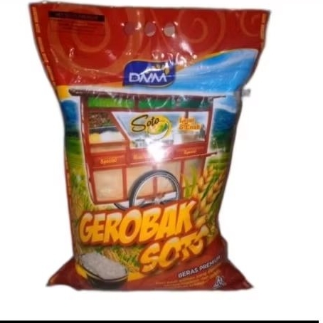 

Beras Putih / Beras Premium / White Rice Merek Gerobak Soto 5 kg