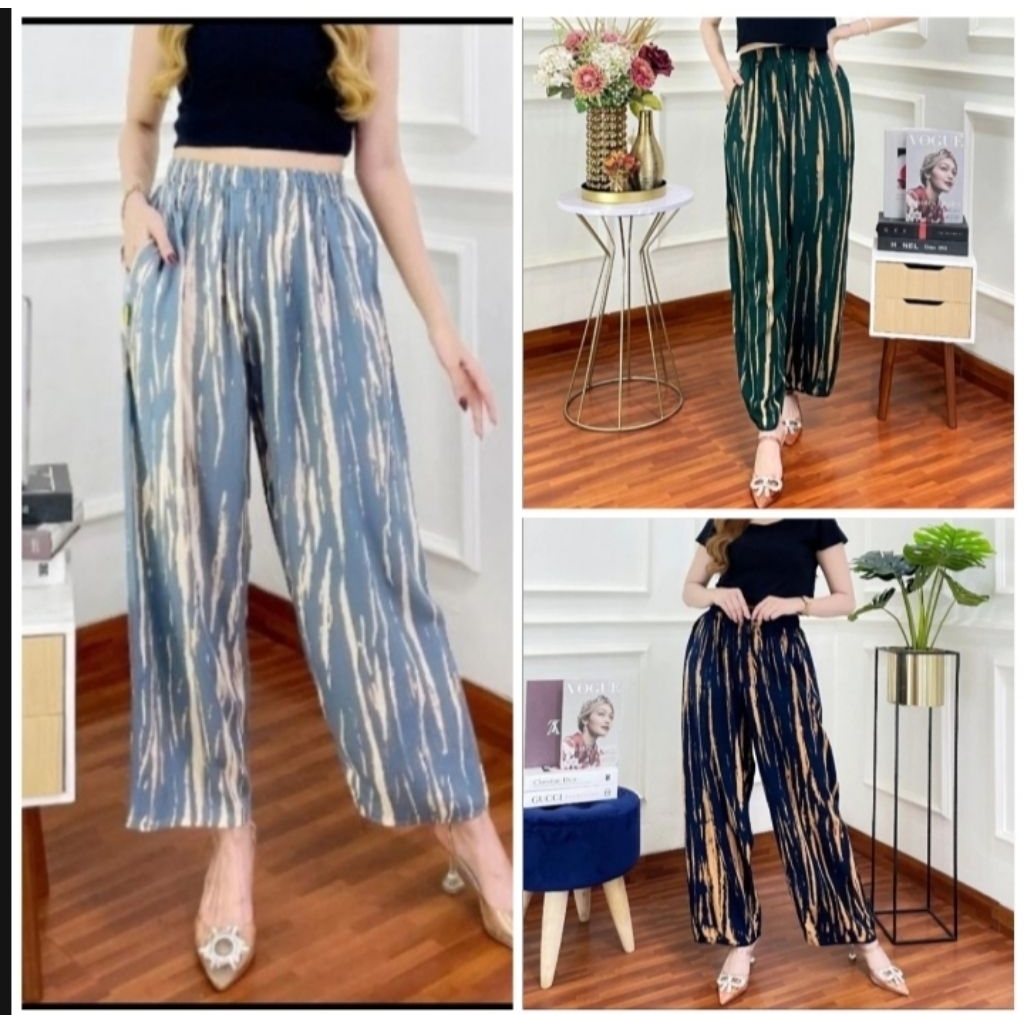 Celana Kulot Tie Dye | Bahan Kulot Bahan rayon premium | Kulot Tie Dye Panjang | Celana Tie Dye Panj