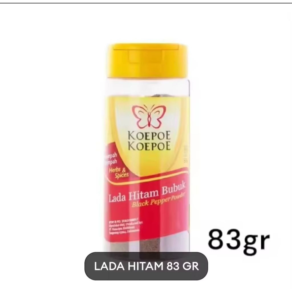

Kopoe Koepoe Lada Hitam Bubuk / Kupu Kupu Merica Hitam 83 gr