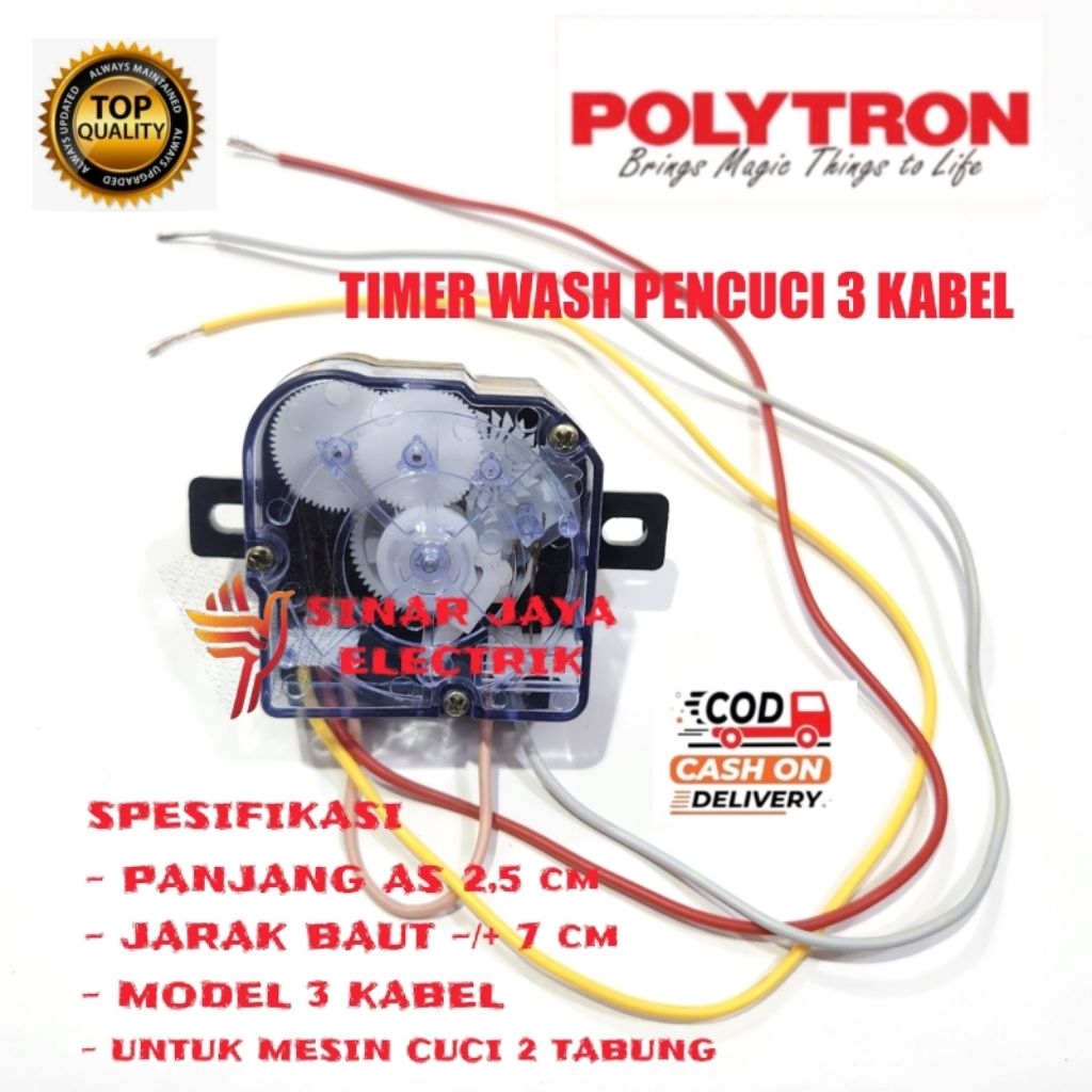 TIMER WASH MESIN CUCI POLYTRON 2 TABUNG 3 KABEL / TIMER MESIN CUCI POLYTRON