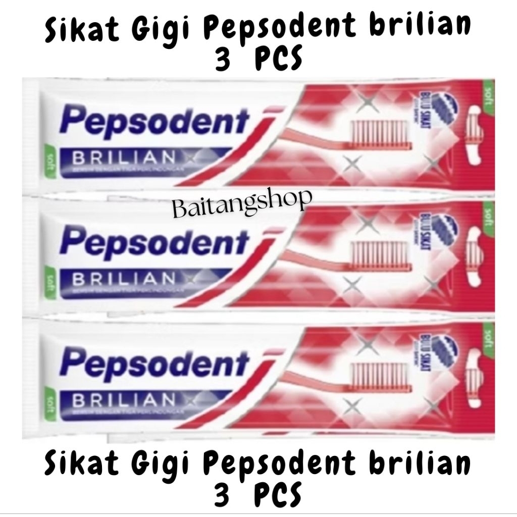 Sikat Gigi Pepsodent Brilian 6 Pcs  - Pepsodent sikat gigi brilian soft single