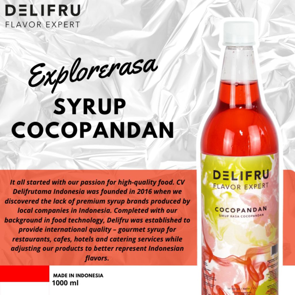 

Delifru syrup rasa cocopandan isi 1 liter