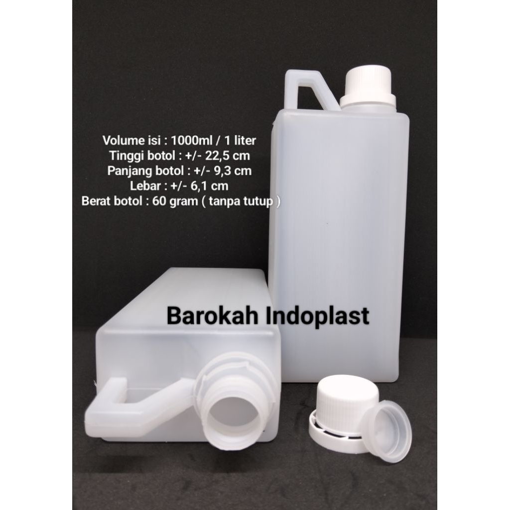 Jerigen 1 Liter Tinggi Tutup Segel / Jerigen 1 Liter Natural / Jerigen 1 Liter HDPE
