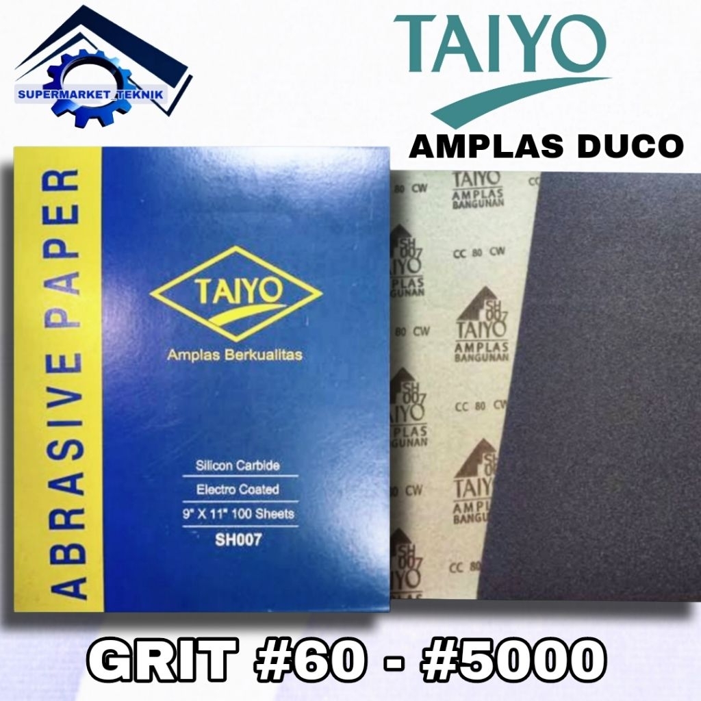 Amplas Kertas Taiyo / Amplas Duco Taiyo Lembaran grit 60 - 5000