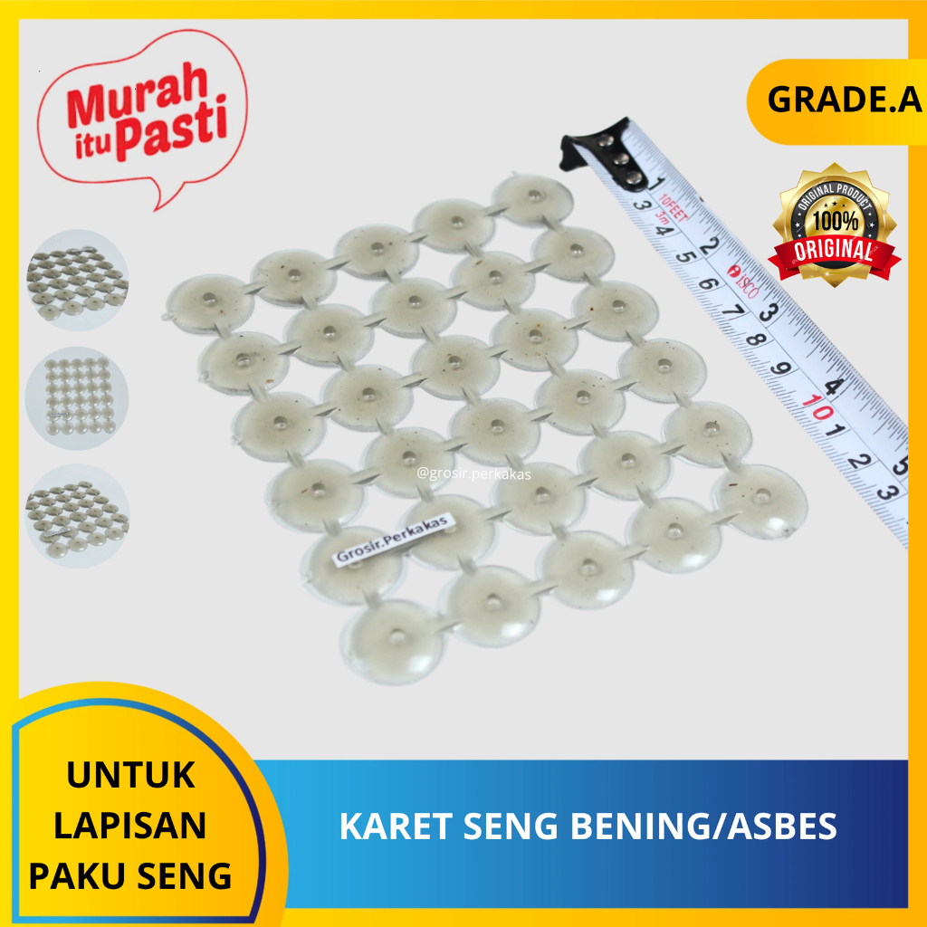 KARET SENG BENING/ASBES - Transparan bening (30pcs/lembar). [A][#KARET & BUSA]