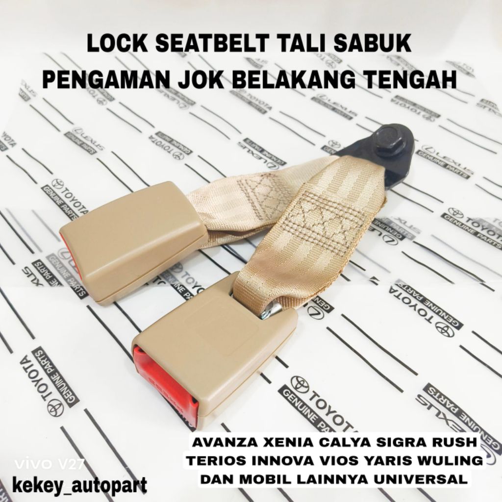 lock septy belt colokan tali sabuk pengamanan jok tengah avanza xenia calya sigra rush terios yaris