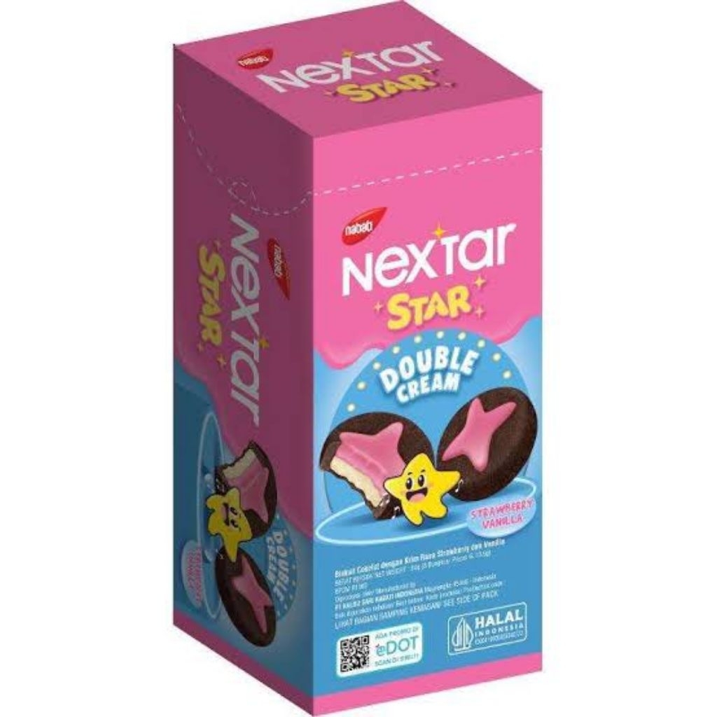 

Nextar Star Double Cream Strawberry Vanilla / Biskuit Cokelat 84 gram