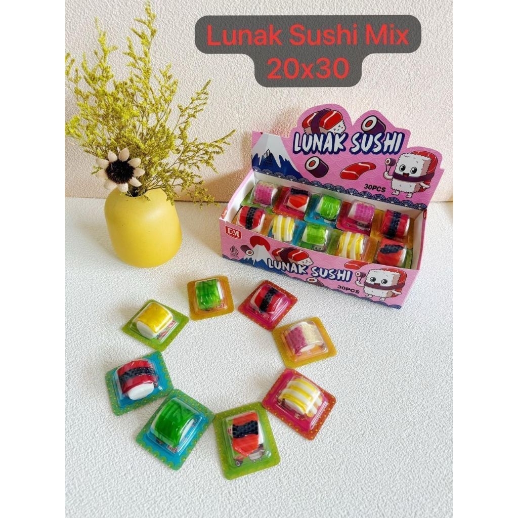

Permen Cemilan Snack Yupi Lunak Sushi Mainan Anak Murah (isi 30 pcs)