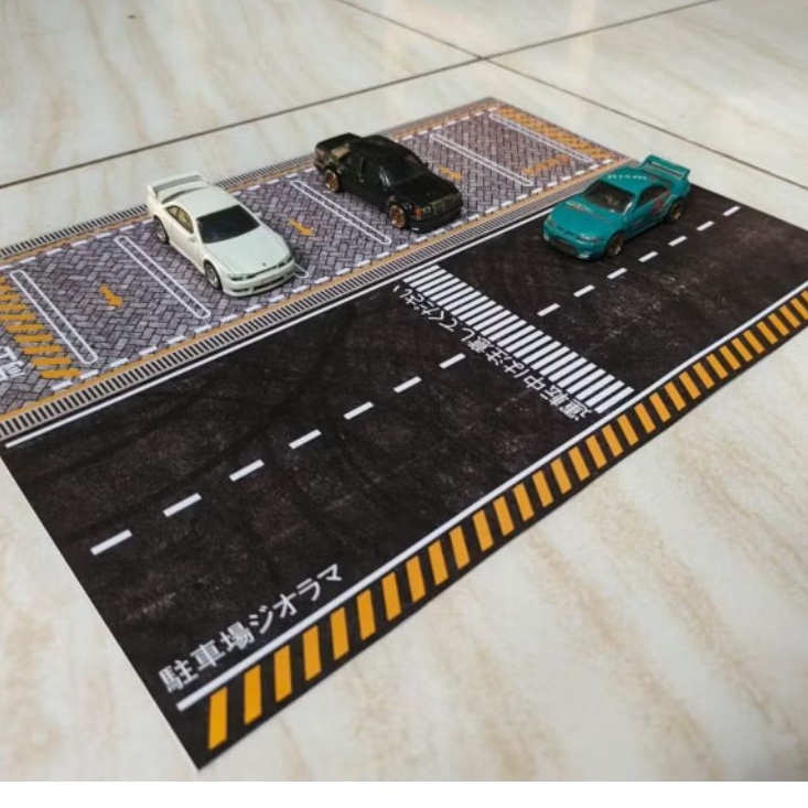 Diorama Parkiran Jalan Jepang Hotwheels Diecast Skala 64 Kertas Papercraft