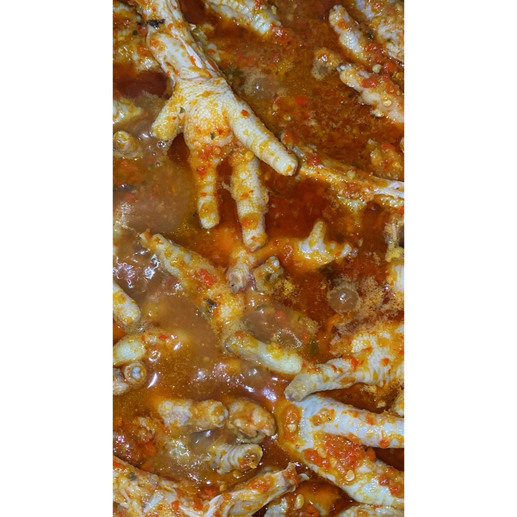 

Ceker (Kaki Ayam) Bumbu Mercon - Fresh (Olahan ceker ayam pedas menggugah selera)