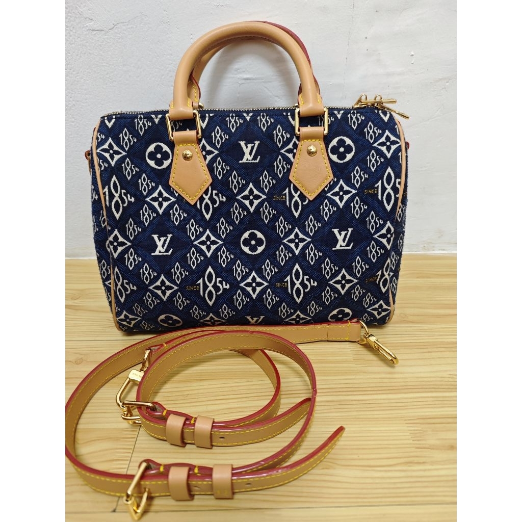 BISA NEGO SIS tas shoulder bag / tas jinjing wanita speedy bandou 25 in denim 1854 monogram 2020