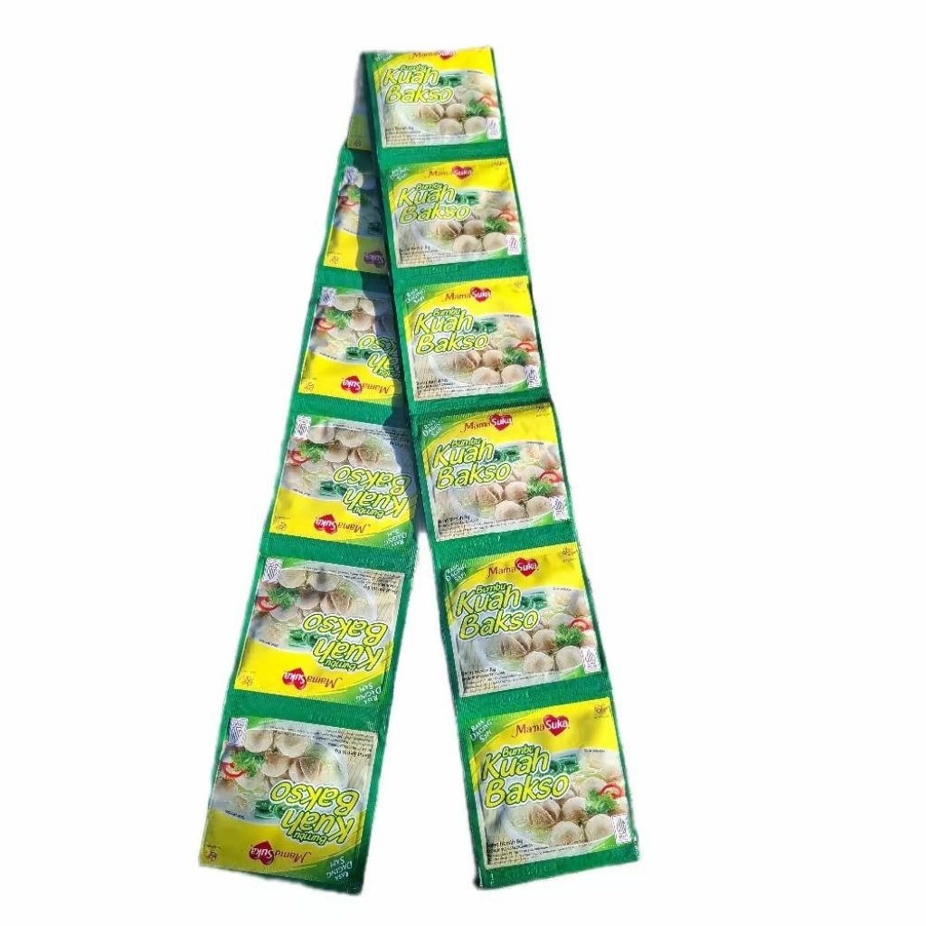

MAMASUKA BUMBU KUAH BAKSO 1 RENCENG SACHET NETTO 12 PCS X 8 GR Muraah