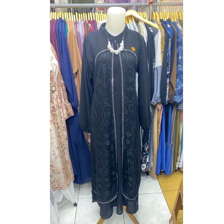 Gamis brokat syar’i Gamis brokat kombinasi polos Gamis pesta brokat Gamis bordir modern Gamis brukat