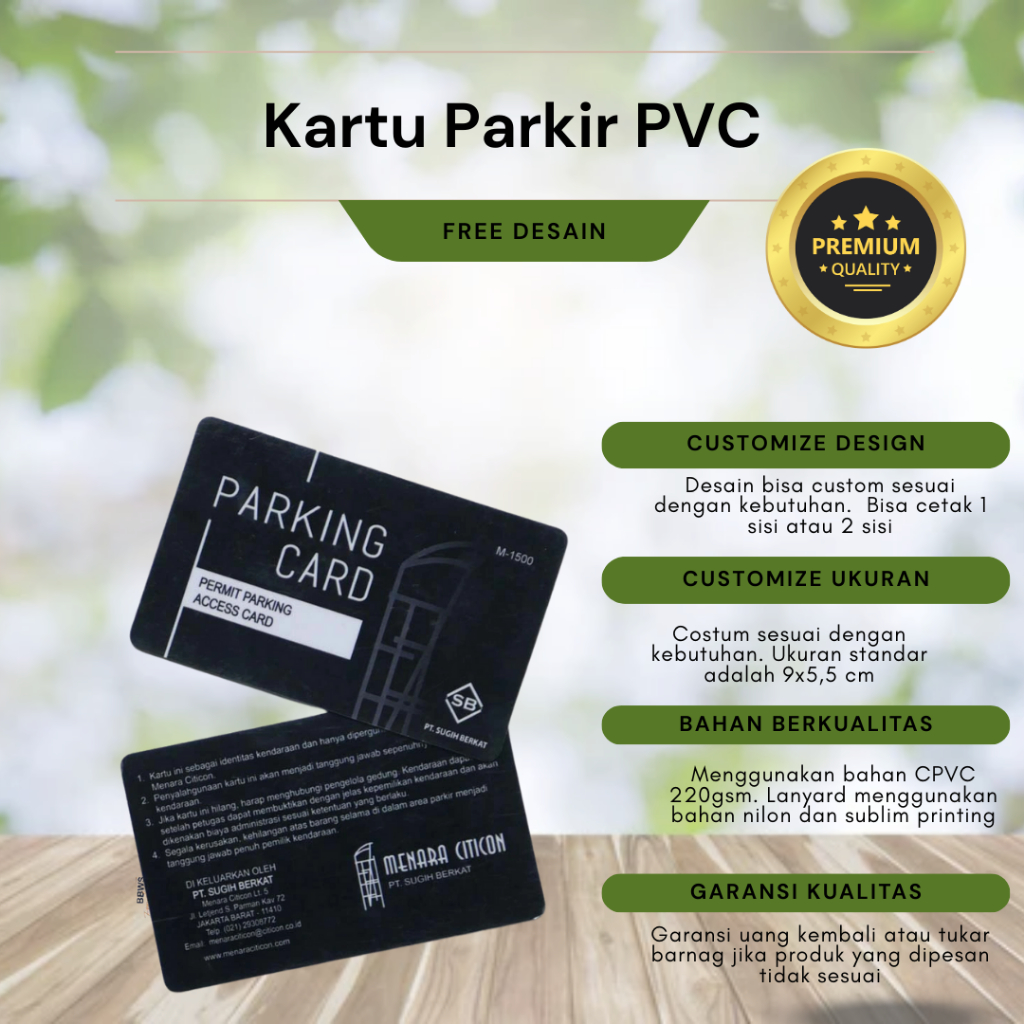 

Kartu Parkir PVC Custom - Desain Premium & Anti Luntur, Garansi Kualitas!