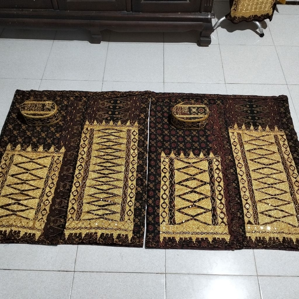 Tapis lilit lasem sulam tenun asli BUKAN bordir benang mas kristal plintir