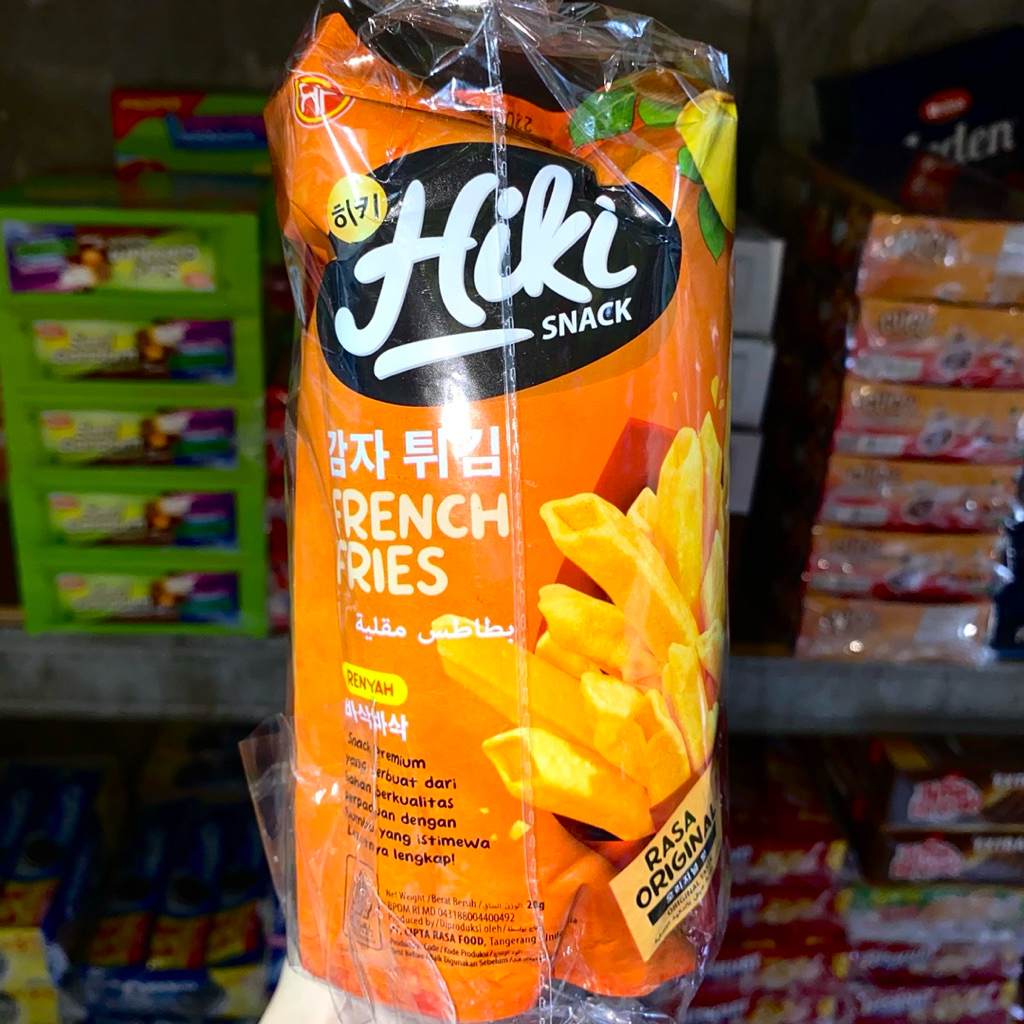 

HIKI SNACK French Fries 1 renceng 10pcs x 20gr All Varian Rasa Original Sambal Daun Jeruk